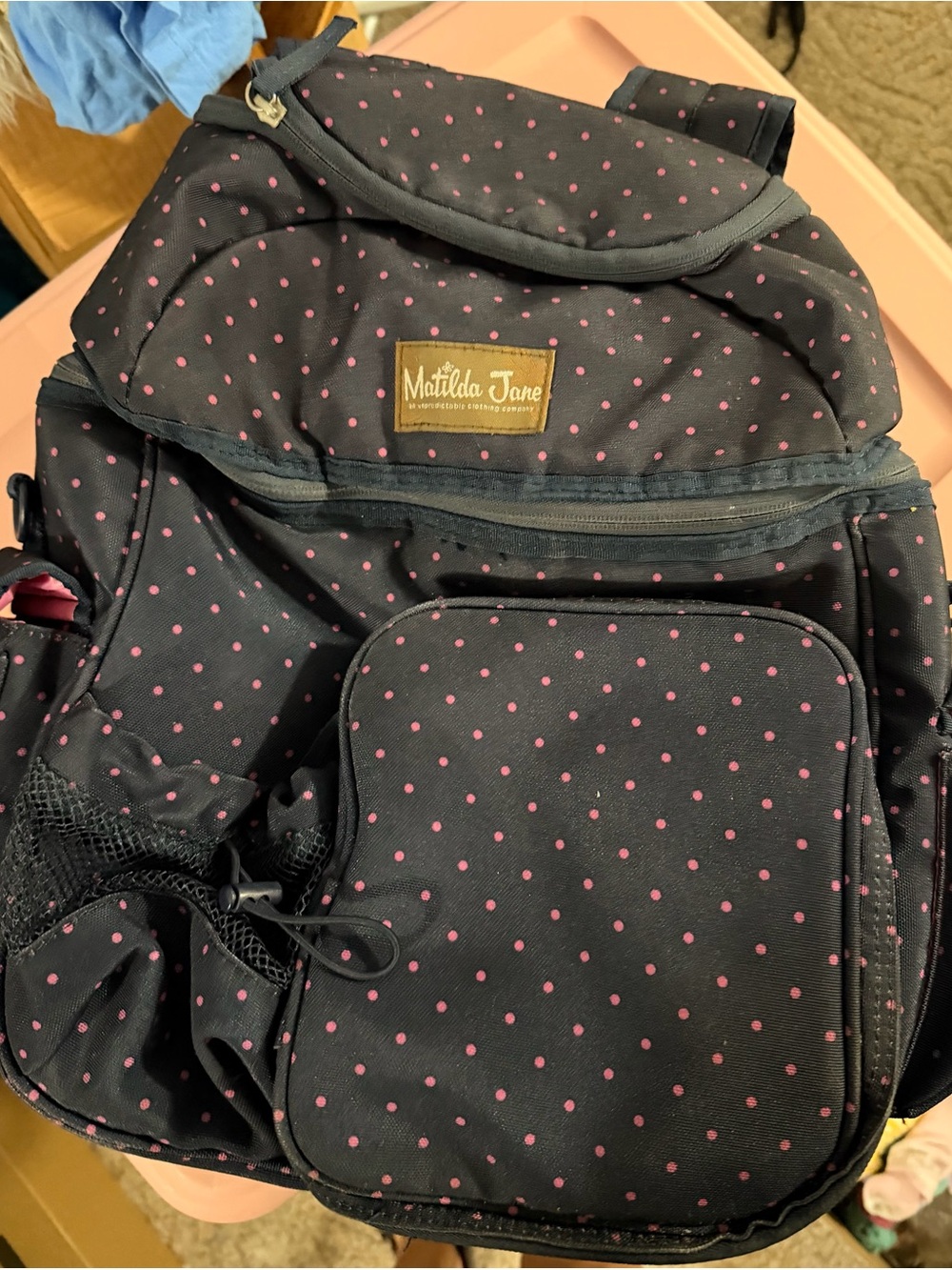 Matilda Jane Backpack Cooler with Pink Polka Dots